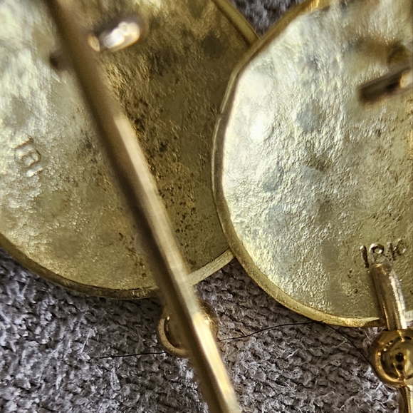 18K Yellow Gold Polkadot McGurrin Studio Earrings - Picture 14 of 15